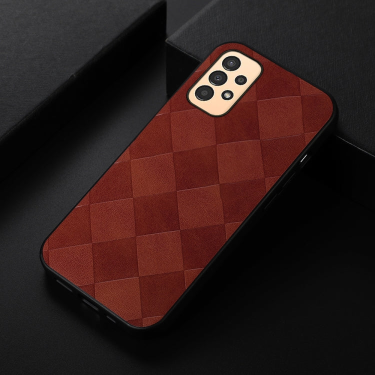 For Samsung Galaxy A13 4G Weave Plaid PU Phone Case