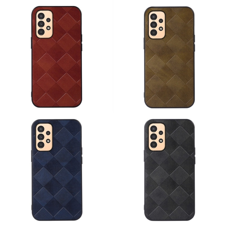 For Samsung Galaxy A13 4G Weave Plaid PU Phone Case