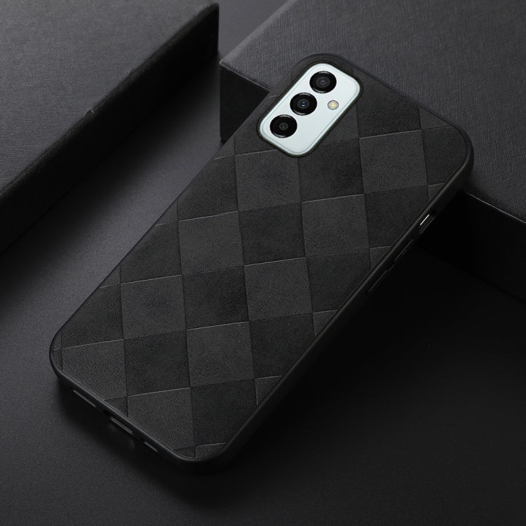 For Samsung Galaxy M23 / F23 5G Weave Plaid PU Phone Case