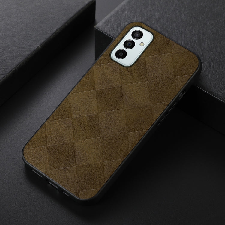 For Samsung Galaxy M23 / F23 5G Weave Plaid PU Phone Case