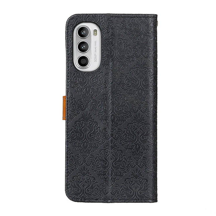 For Motorola Moto G52 4G / G82 5G / G71S European Floral Embossed Flip Leather Phone Case