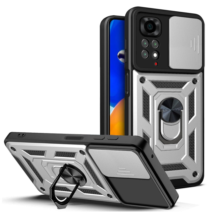 For Xiaomi Redmi Note 11S Sliding Camera Cover Design TPU+PC Protective Phone Case