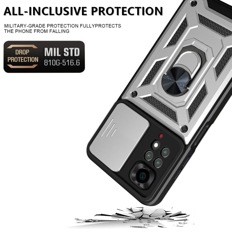 For Xiaomi Redmi Note 11S Sliding Camera Cover Design TPU+PC Protective Phone Case