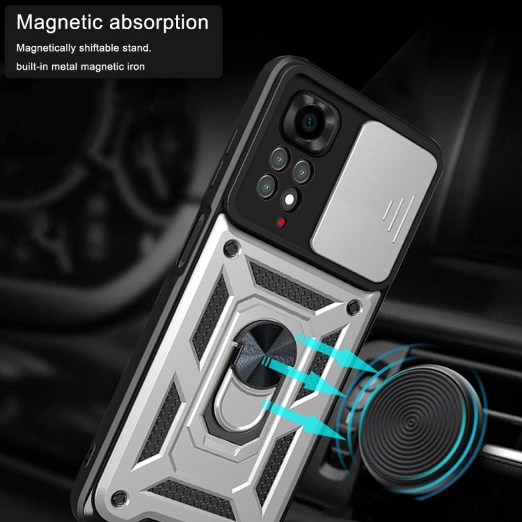 For Xiaomi Redmi Note 11S Sliding Camera Cover Design TPU+PC Protective Phone Case