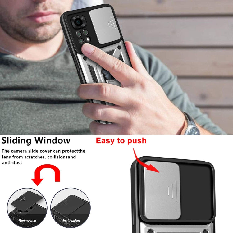 For Xiaomi Redmi Note 11S Sliding Camera Cover Design TPU+PC Protective Phone Case