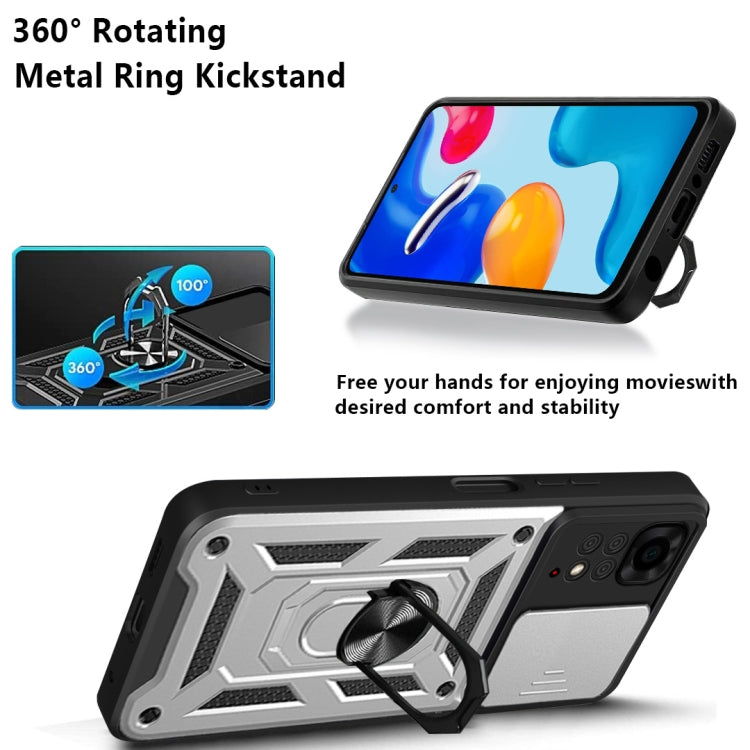 For Xiaomi Redmi Note 11S Sliding Camera Cover Design TPU+PC Protective Phone Case