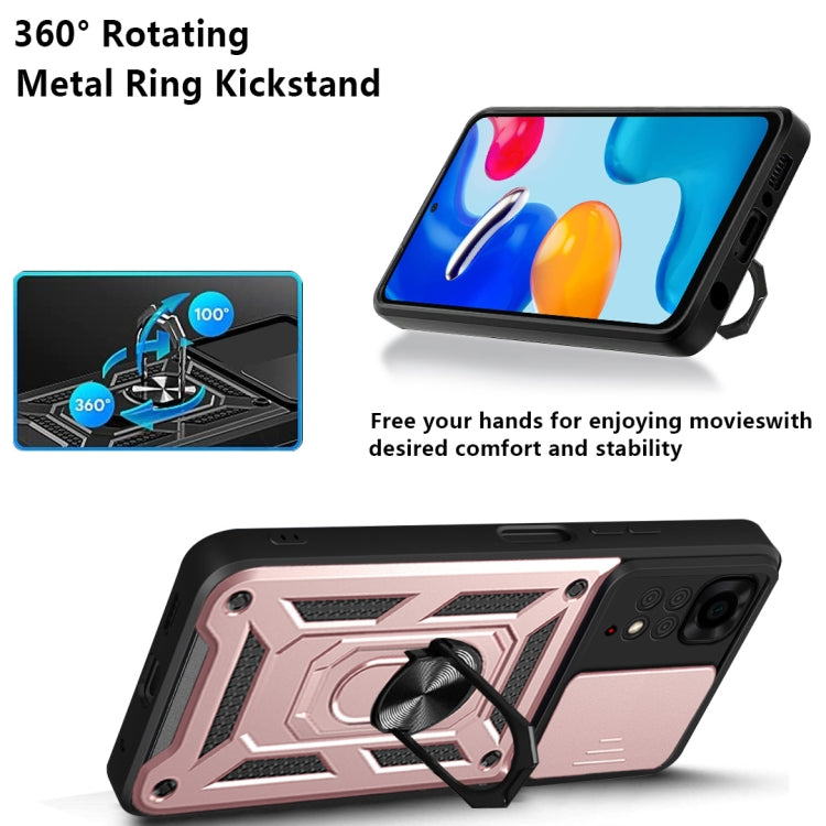 For Xiaomi Redmi Note 11S Sliding Camera Cover Design TPU+PC Protective Phone Case
