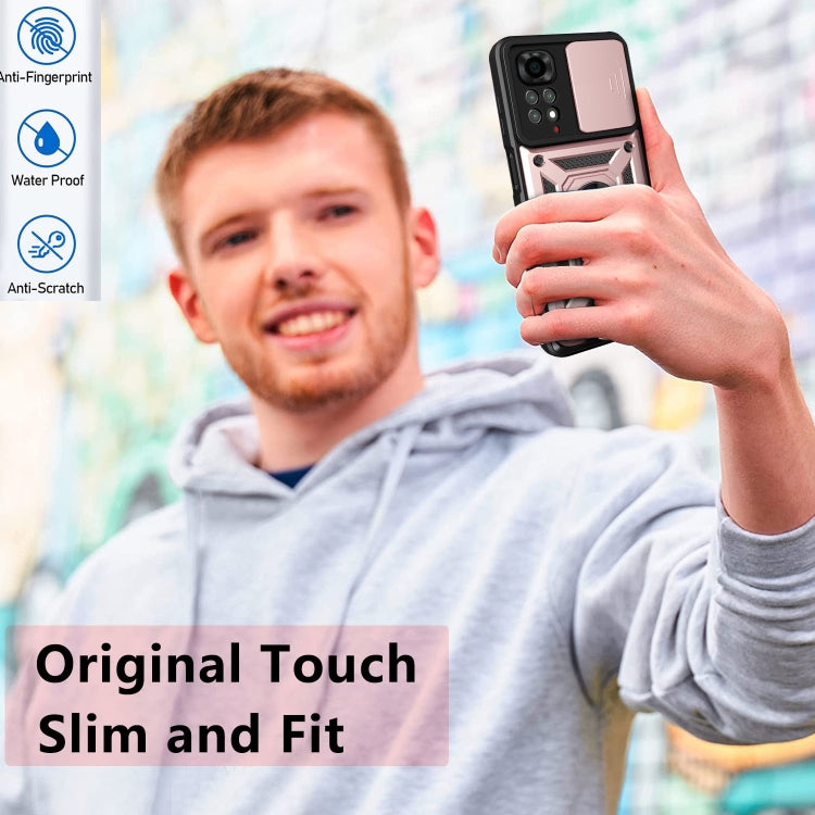 For Xiaomi Redmi Note 11S Sliding Camera Cover Design TPU+PC Protective Phone Case