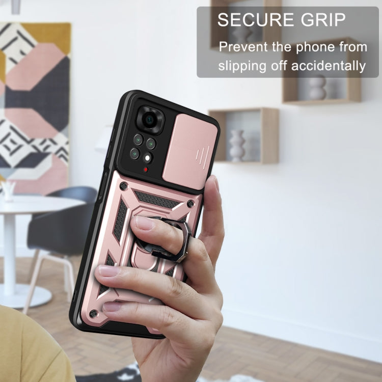 For Xiaomi Redmi Note 11S Sliding Camera Cover Design TPU+PC Protective Phone Case