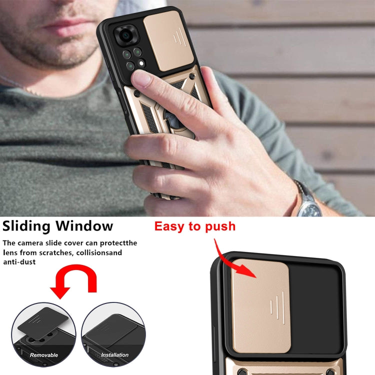 For Xiaomi Redmi Note 11S Sliding Camera Cover Design TPU+PC Protective Phone Case