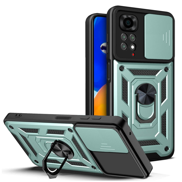 For Xiaomi Redmi Note 11S Sliding Camera Cover Design TPU+PC Protective Phone Case