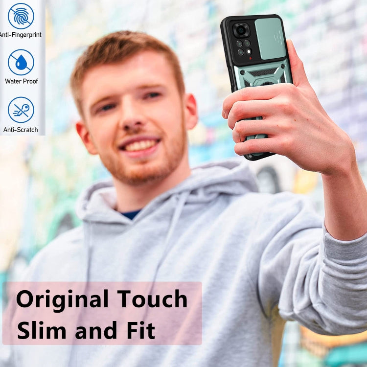 For Xiaomi Redmi Note 11S Sliding Camera Cover Design TPU+PC Protective Phone Case