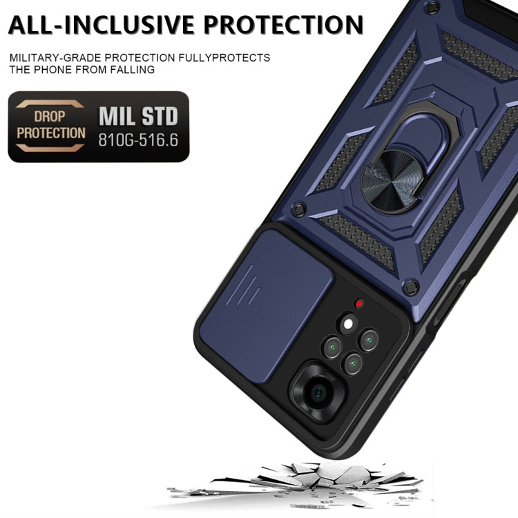 For Xiaomi Redmi Note 11S Sliding Camera Cover Design TPU+PC Protective Phone Case