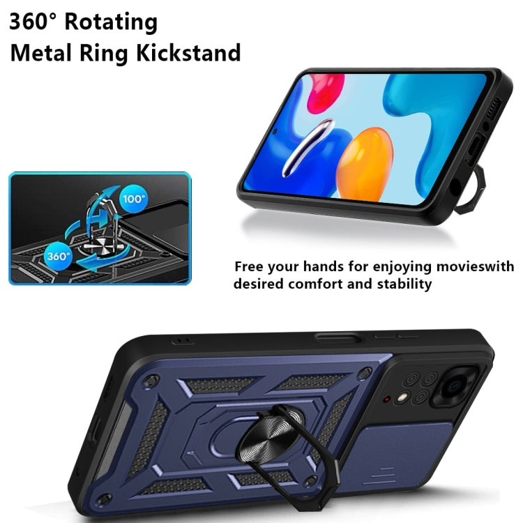 For Xiaomi Redmi Note 11S Sliding Camera Cover Design TPU+PC Protective Phone Case