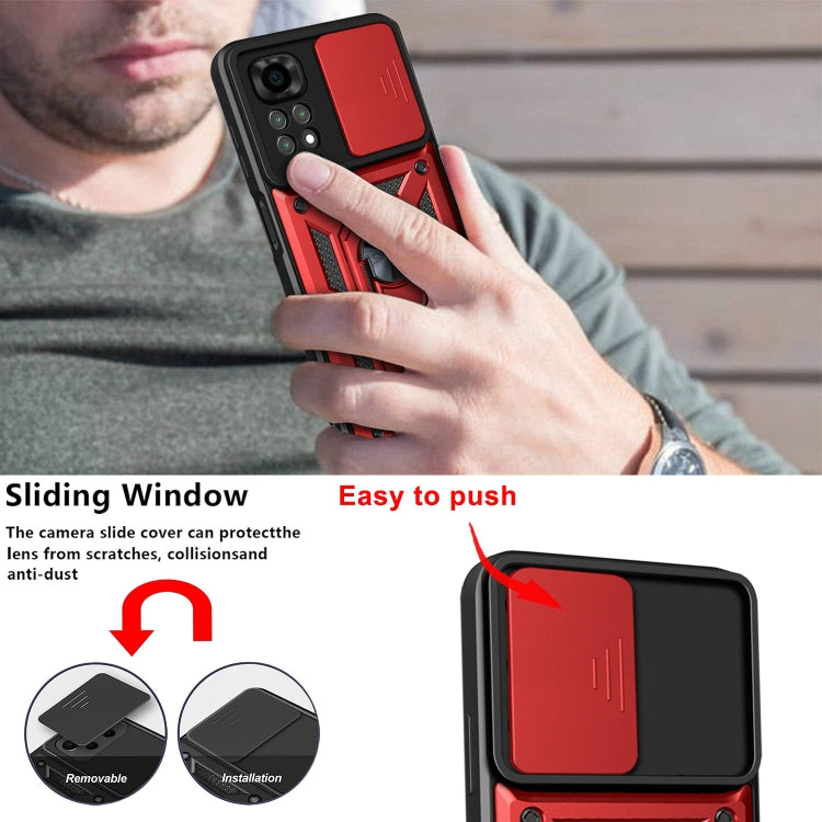 For Xiaomi Redmi Note 11S Sliding Camera Cover Design TPU+PC Protective Phone Case
