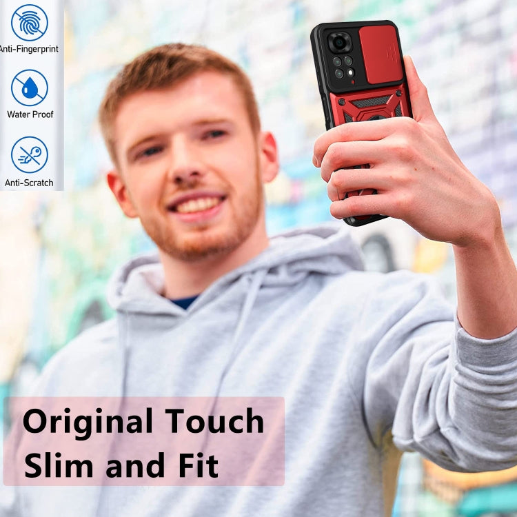 For Xiaomi Redmi Note 11S Sliding Camera Cover Design TPU+PC Protective Phone Case