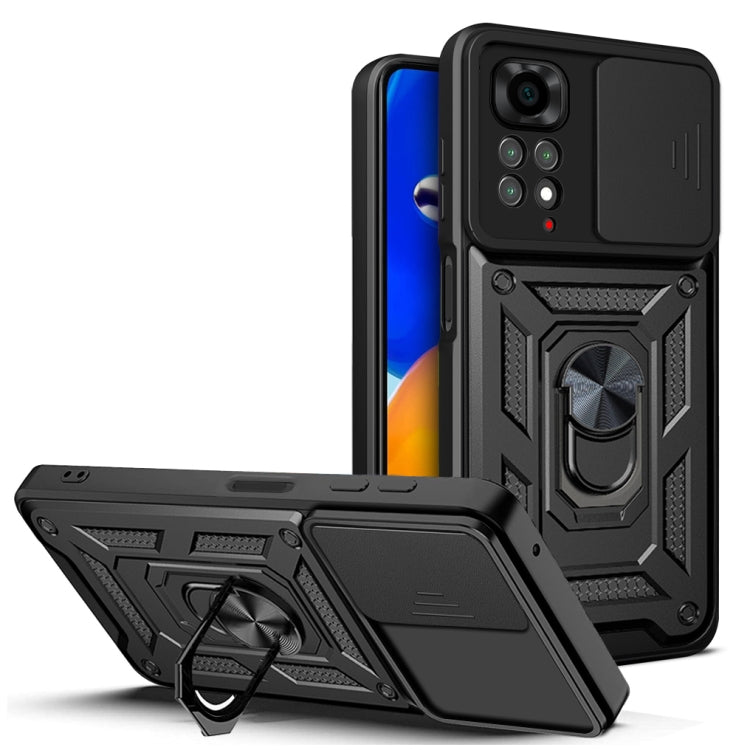 For Xiaomi Redmi Note 11S Sliding Camera Cover Design TPU+PC Protective Phone Case