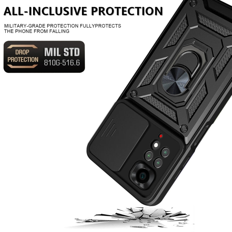 For Xiaomi Redmi Note 11S Sliding Camera Cover Design TPU+PC Protective Phone Case