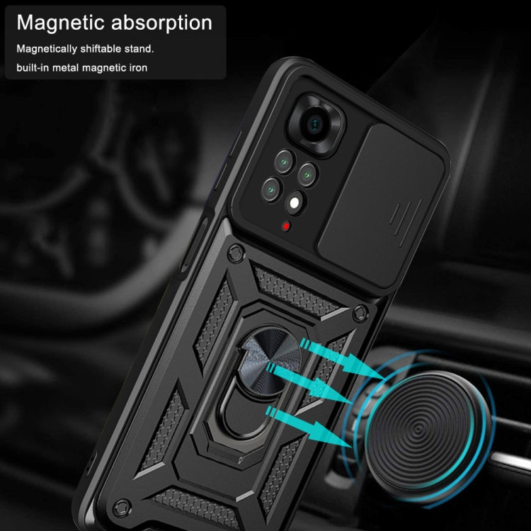 For Xiaomi Redmi Note 11S Sliding Camera Cover Design TPU+PC Protective Phone Case