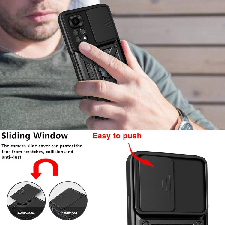 For Xiaomi Redmi Note 11S Sliding Camera Cover Design TPU+PC Protective Phone Case
