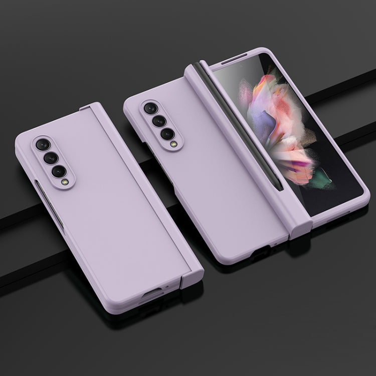 For Samsung Galaxy Z Fold3 5G Pen Slot Oil-sprayed PC+Tempered Film Phone Case