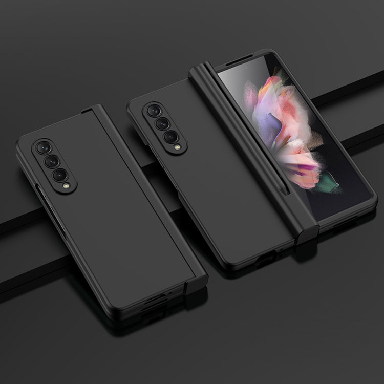 For Samsung Galaxy Z Fold3 5G Pen Slot Oil-sprayed PC+Tempered Film Phone Case