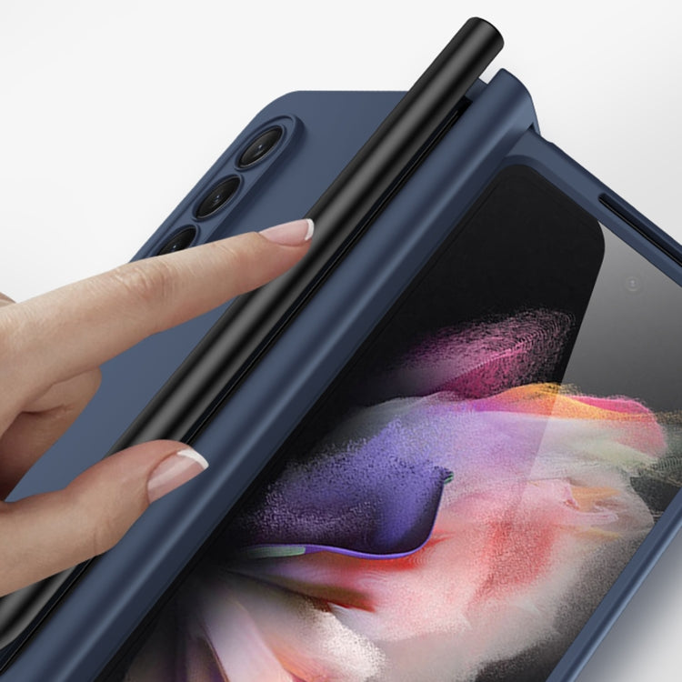 For Samsung Galaxy Z Fold3 5G Pen Slot Oil-sprayed PC+Tempered Film Phone Case