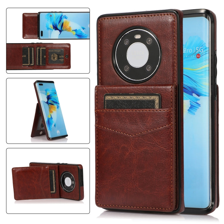 For Huawei Mate 40 Solid Color PC + TPU Protective Case with Holder & Card Slots
