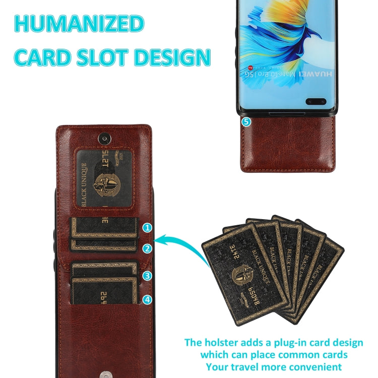 For Huawei Mate 40 Solid Color PC + TPU Protective Case with Holder & Card Slots