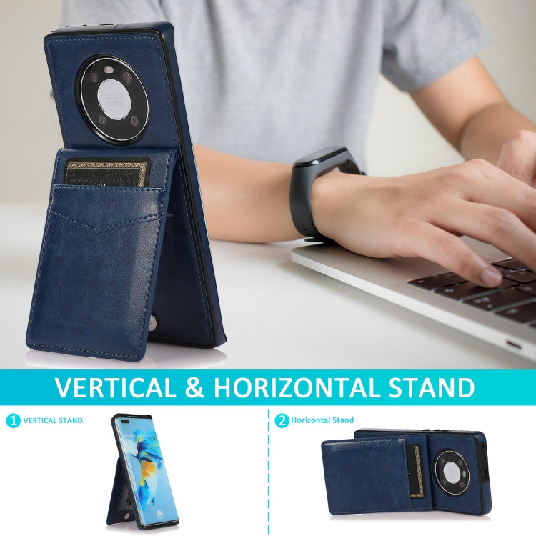 For Huawei Mate 40 Solid Color PC + TPU Protective Case with Holder & Card Slots