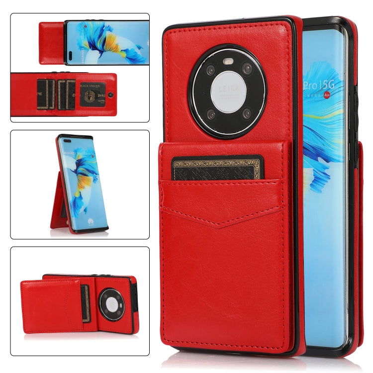 For Huawei Mate 40 Solid Color PC + TPU Protective Case with Holder & Card Slots