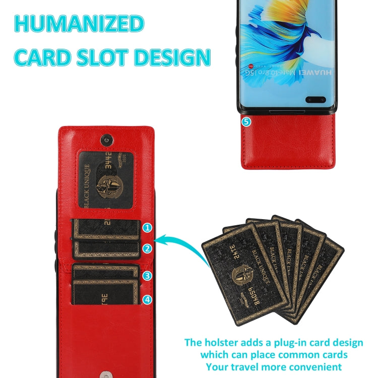 For Huawei Mate 40 Solid Color PC + TPU Protective Case with Holder & Card Slots