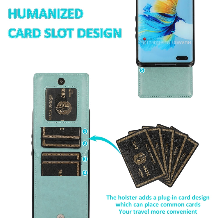 For Huawei Mate 40 Solid Color PC + TPU Protective Case with Holder & Card Slots