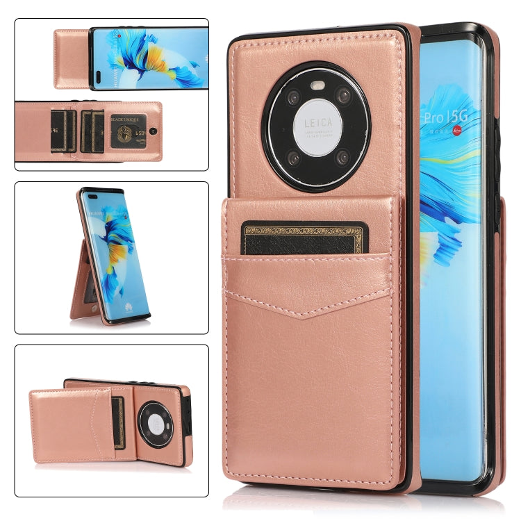 For Huawei Mate 40 Solid Color PC + TPU Protective Case with Holder & Card Slots
