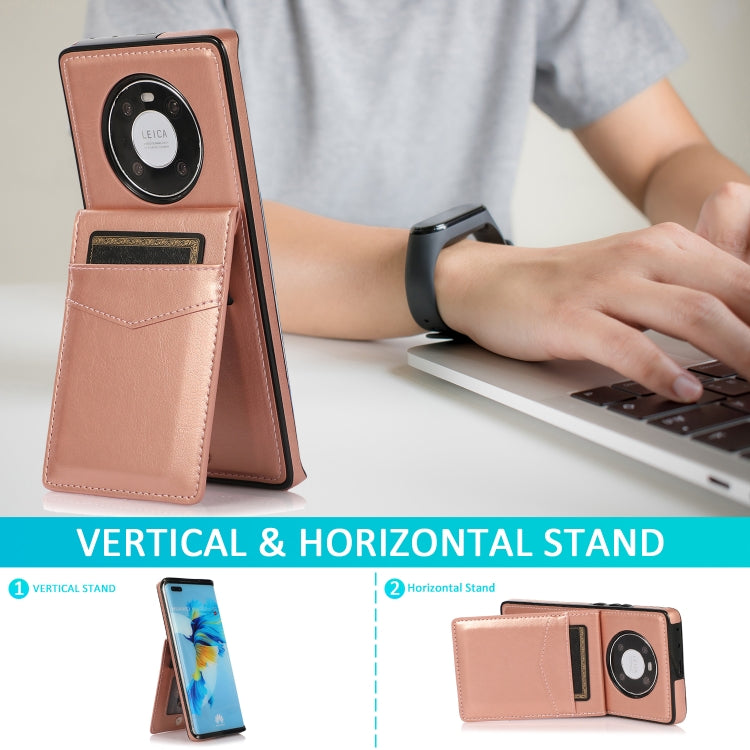 For Huawei Mate 40 Solid Color PC + TPU Protective Case with Holder & Card Slots