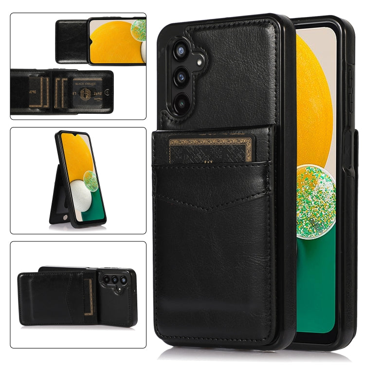 For Samsung Galaxy A13 4G Solid Color PC + TPU Protective Case with Holder & Card Slots