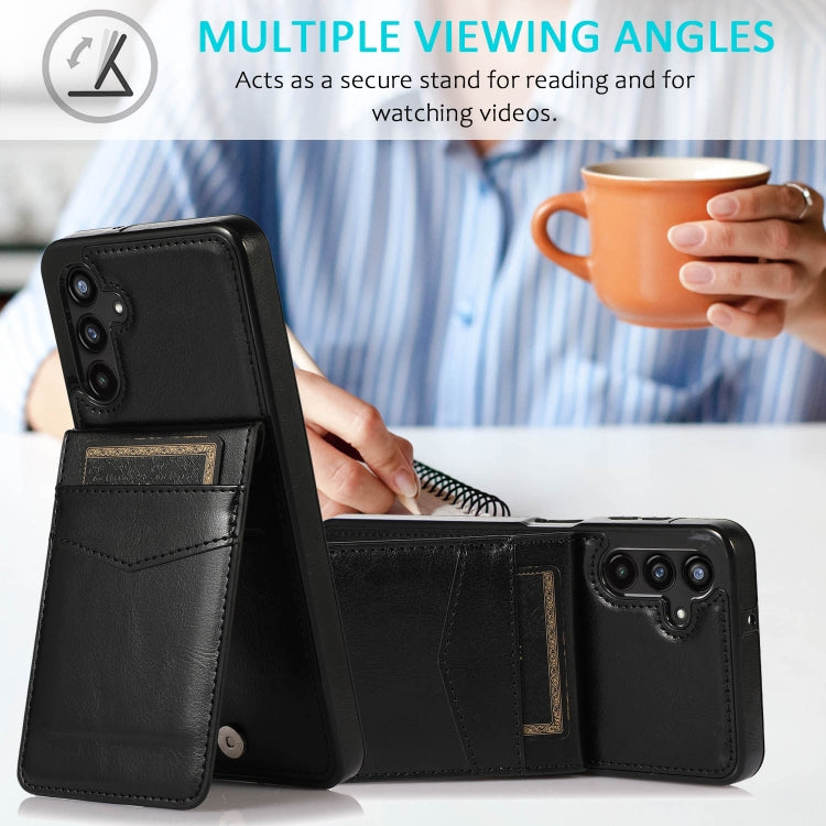 For Samsung Galaxy A13 4G Solid Color PC + TPU Protective Case with Holder & Card Slots