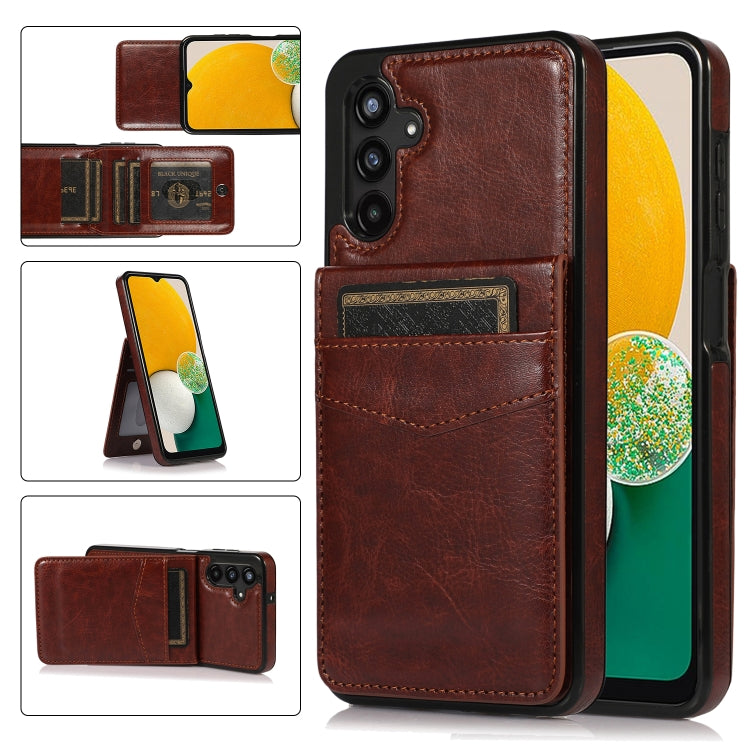 For Samsung Galaxy A13 4G Solid Color PC + TPU Protective Case with Holder & Card Slots