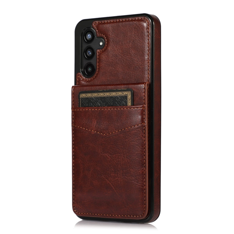 For Samsung Galaxy A13 4G Solid Color PC + TPU Protective Case with Holder & Card Slots