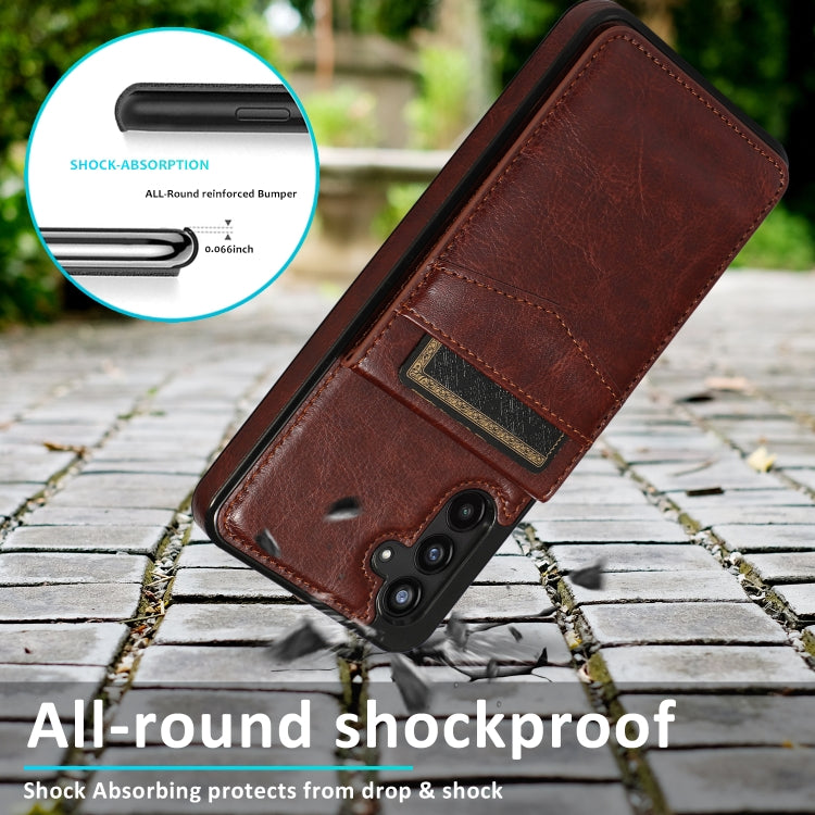 For Samsung Galaxy A13 4G Solid Color PC + TPU Protective Case with Holder & Card Slots