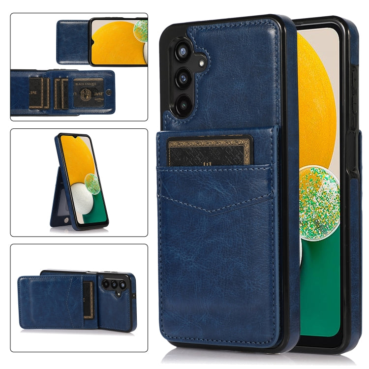 For Samsung Galaxy A13 4G Solid Color PC + TPU Protective Case with Holder & Card Slots