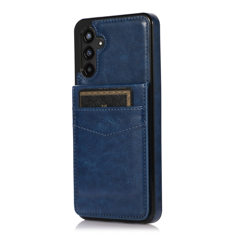 For Samsung Galaxy A13 4G Solid Color PC + TPU Protective Case with Holder & Card Slots