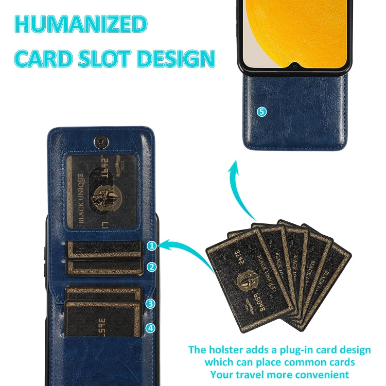 For Samsung Galaxy A13 4G Solid Color PC + TPU Protective Case with Holder & Card Slots