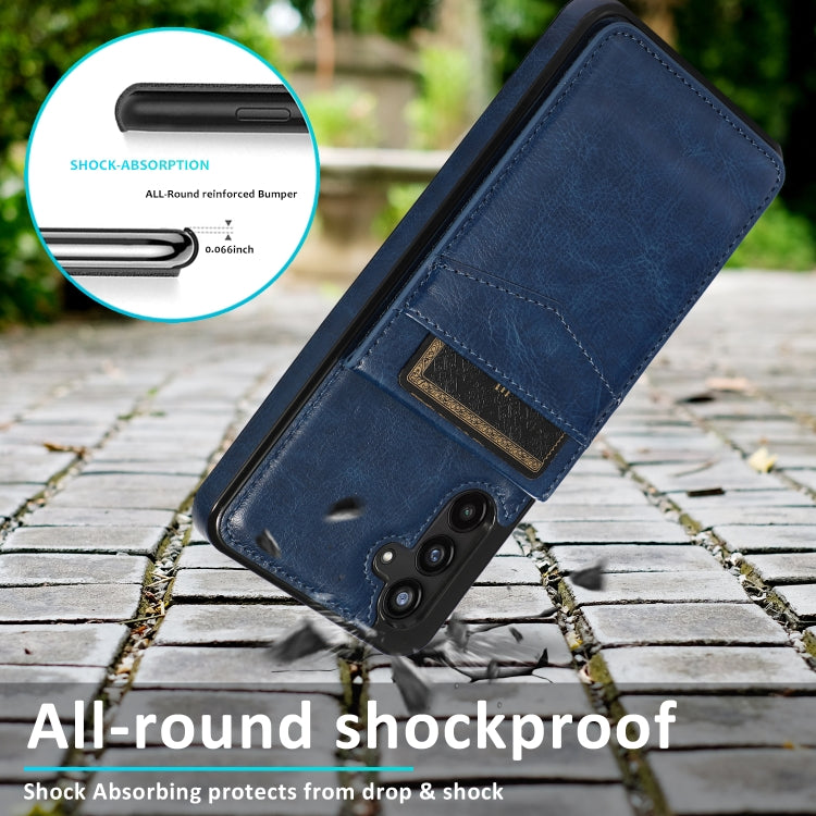 For Samsung Galaxy A13 4G Solid Color PC + TPU Protective Case with Holder & Card Slots