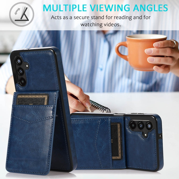 For Samsung Galaxy A13 4G Solid Color PC + TPU Protective Case with Holder & Card Slots
