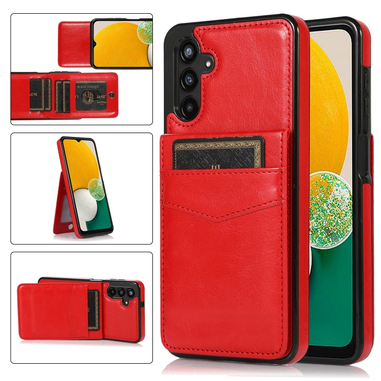 For Samsung Galaxy A13 4G Solid Color PC + TPU Protective Case with Holder & Card Slots