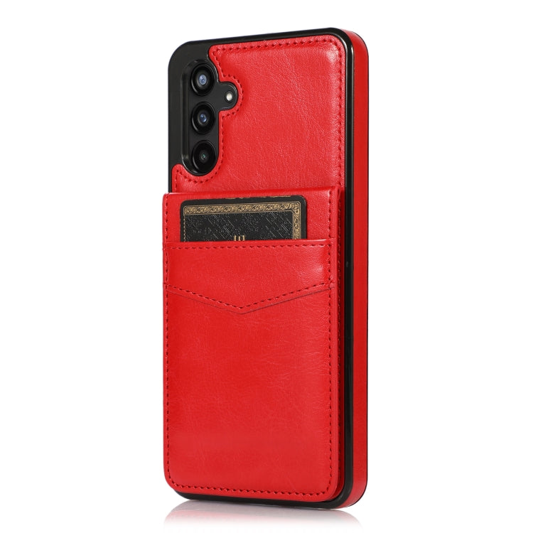 For Samsung Galaxy A13 4G Solid Color PC + TPU Protective Case with Holder & Card Slots