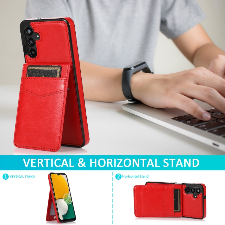 For Samsung Galaxy A13 4G Solid Color PC + TPU Protective Case with Holder & Card Slots