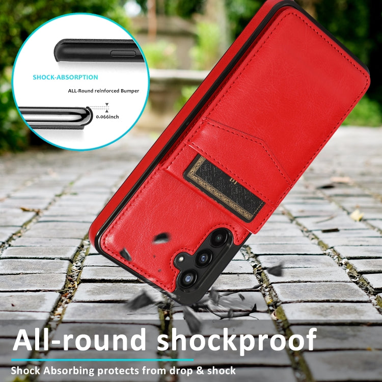 For Samsung Galaxy A13 4G Solid Color PC + TPU Protective Case with Holder & Card Slots