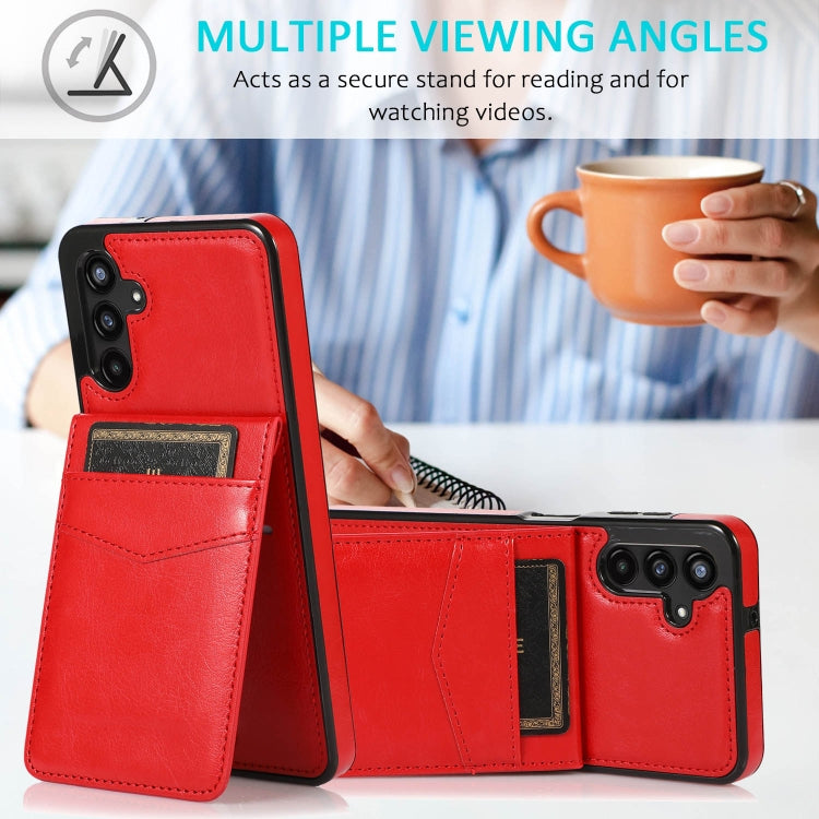 For Samsung Galaxy A13 4G Solid Color PC + TPU Protective Case with Holder & Card Slots